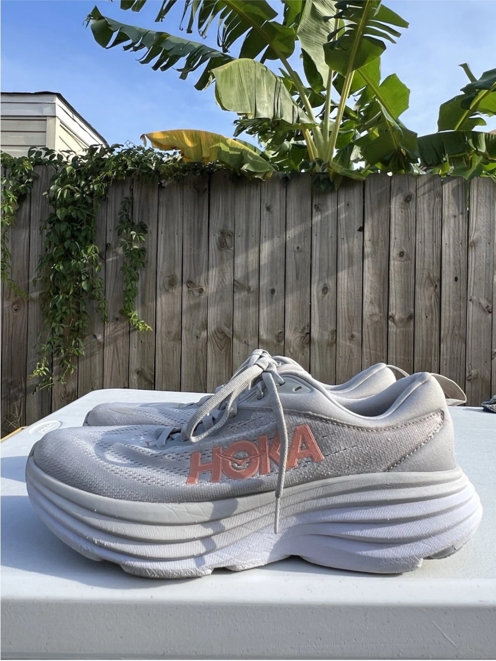 Women’s Hoka Bondi 8 Women's Gray Sneakers size 11D Wide